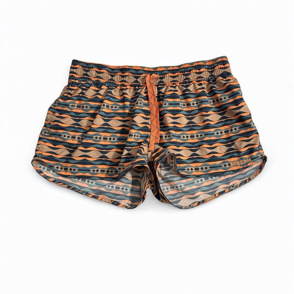 Patagonia Shorts Womens Medium 2” Aztec Print Planing Micro Stretch Hike Camp - Picture 1 of 6